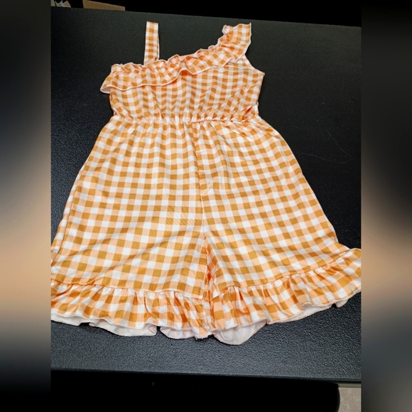 Gingham Ruffle One-Shoulder Romper - Picture 1 of 1